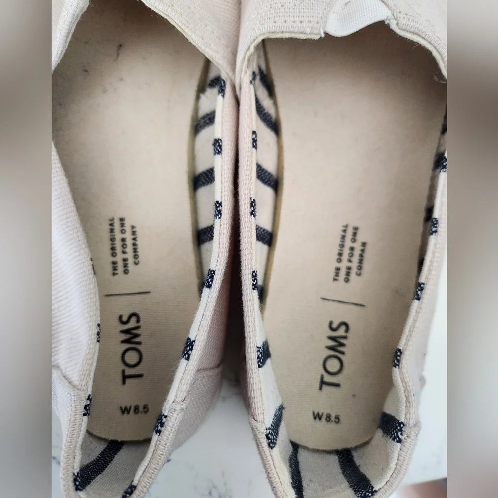 Toms Women's Natural Heritage Canvas‎ Slip-on Shoes Cream US 8.5